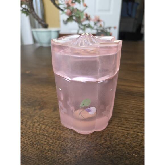 Fenton 3.5" Pink Satin Trinket Box Floral Design Handpainted In USA - Picture 4 of 16